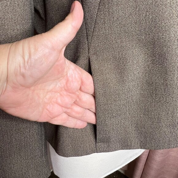 Ann Taylor Women 14 Blazer Brown  2-Button Tailored  Career Office Professional - Picture 6 of 11